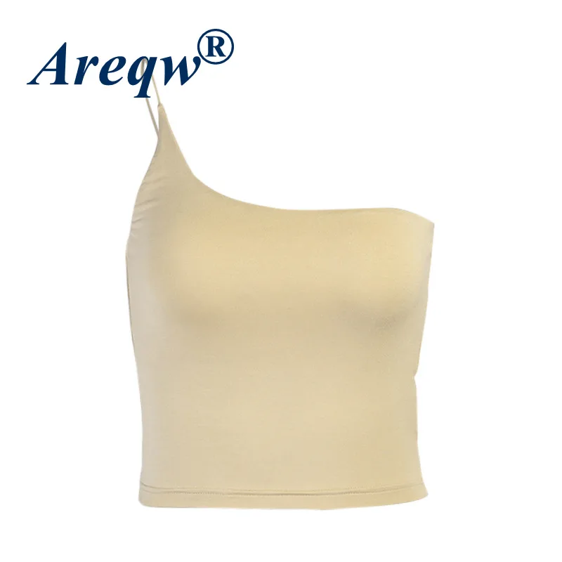 

2021 Women's Summer New One-shoulder Strapless Vest Women's Solid Color Slim Sexy Sling Top