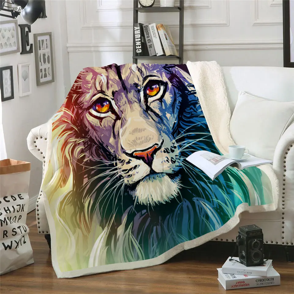 Флисовое одеяло 3D принт переменной Животные мягкое полиэфирное для кровати