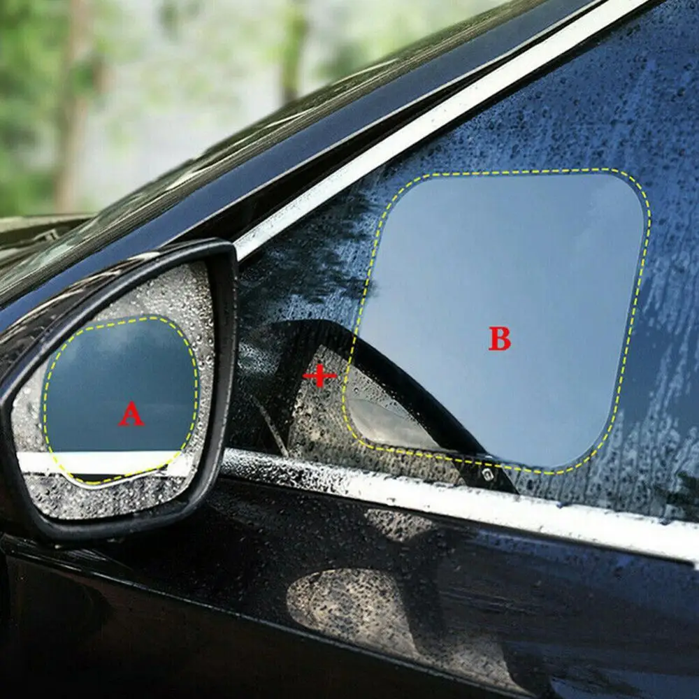 

Mirror Film Waterproof Clear Rainproof Protective Car Mirror Window Film 2Pcs/Set Anti Fog Water Mist Rearview Car Sticker