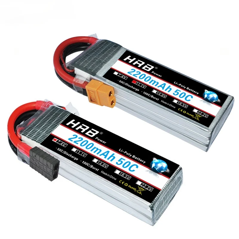 

NEW 2200mah Lipo Battery 2S 7.4V 3S 11.1V 4S 14.8V 5S 18.5V 6S 22.2V Deans XT60 50C EC3 XT90 For TRX Car Drone Airplane RC Parts