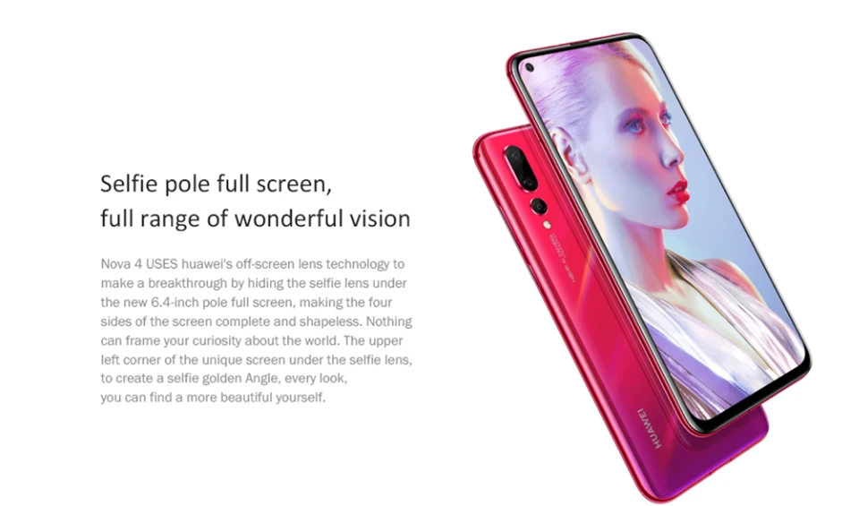 DHL Быстрая HuaWei Nova 4 4G LTE мобильный телефон Kirin 970 Android 9,0 6," ips 2310X1080 8 Гб ram 128 ГБ rom МП отпечаток пальца