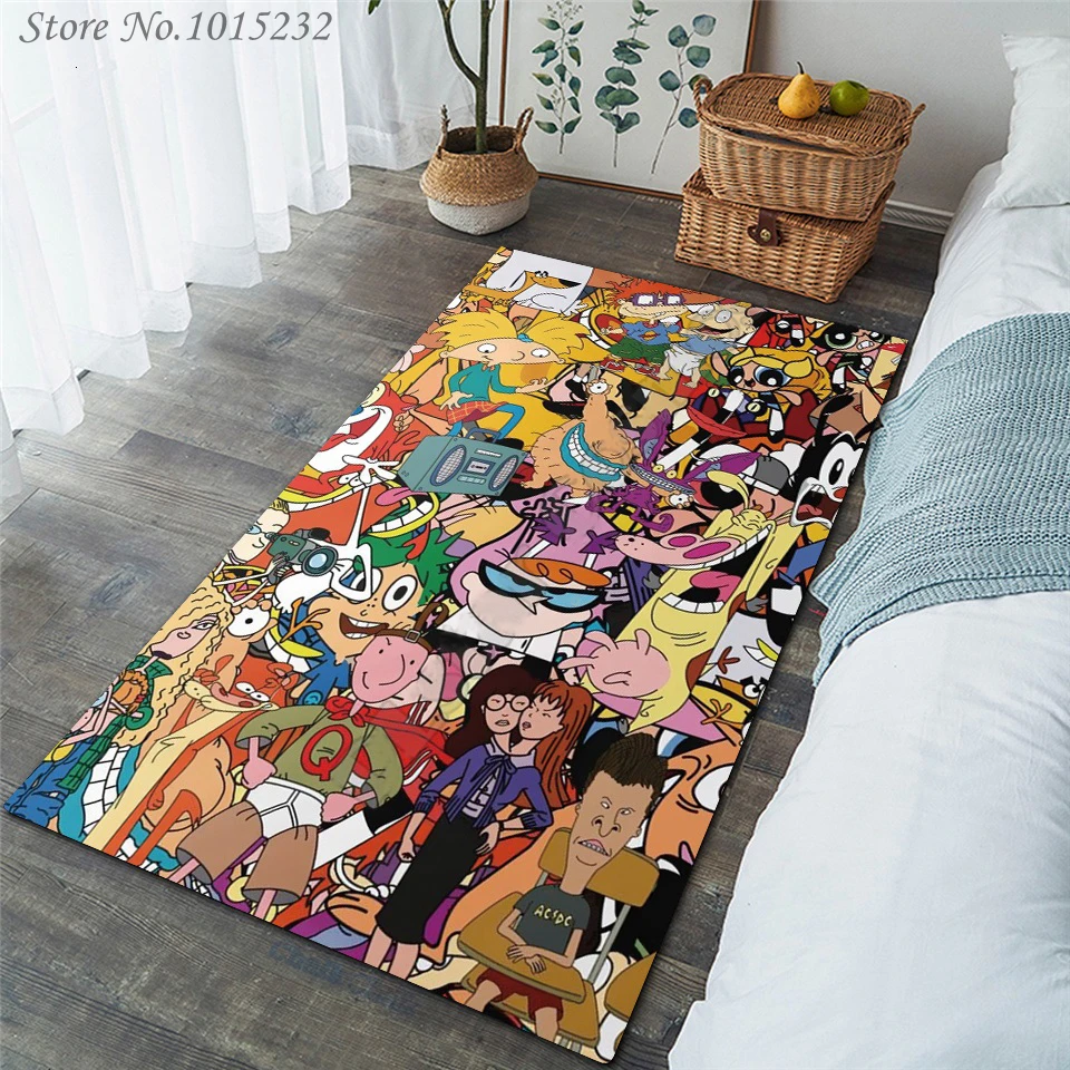 

90's Classic Cartoon 3D Print Carpet Room Soccer Rug Field Parlor Bedroom Living Room Floor Mats Children Large Rugs Home Mat