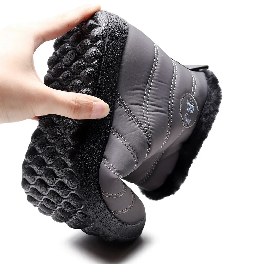 Зимняя водонепроницаемая обувь Женские ботильоны с плюшевой подкладкой