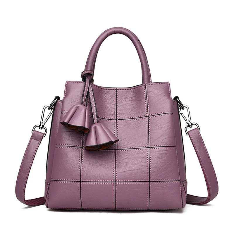 

Fashion Pu Leather Women Shoulder Bags Famous Designer Vintage Tassel lattice Large Women Messenger Bags Ladies Tote Bags Sac