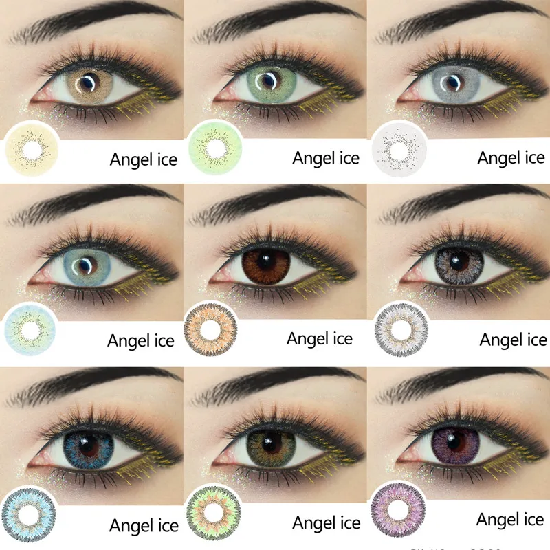 

3 шт./1 коробка ежемесячные цветные линзы ANGEL ICE контактные линзы для контактов глаз контактные линзы Синие Серые зеленые 14,2 мм
