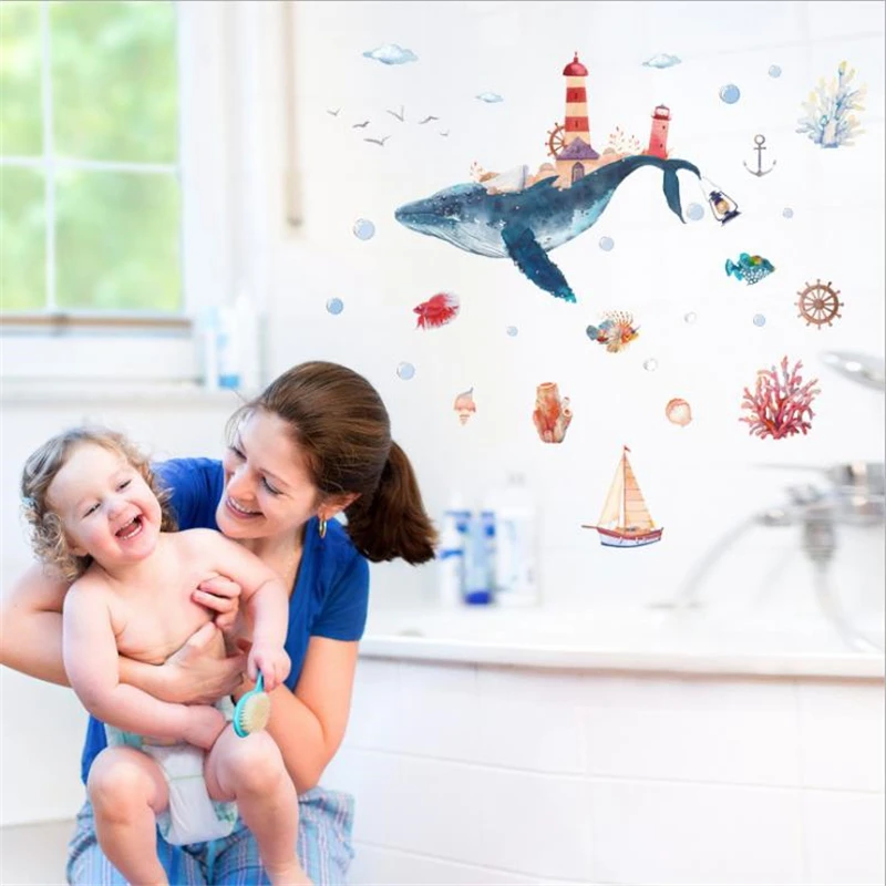 1 шт. в комплекте детское Комнаты Большие обои с изображением подводного мира