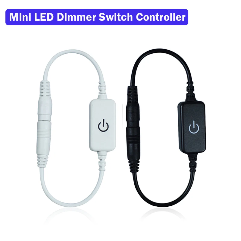 

Mini LED Dimmer Switch Controller Touch DC 12-24V For 5050 3528 Single Color Led Strip light Adjust Brightness Black White
