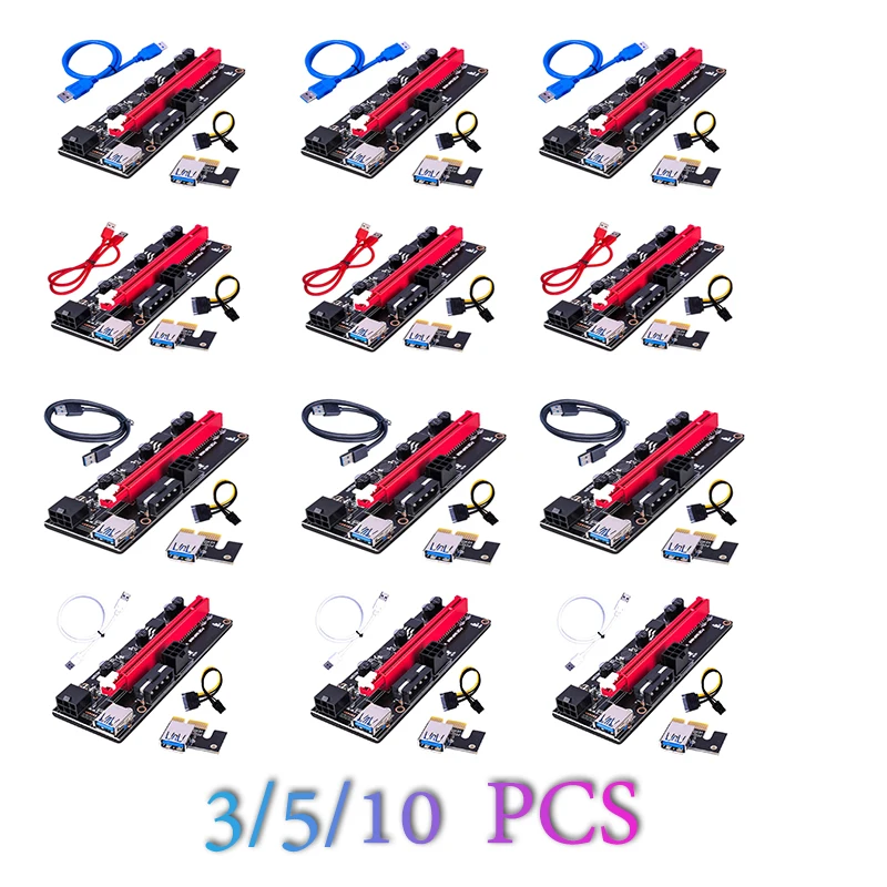3/5/10 шт. Новый USB 3 0 PCI E 1X 4X 8X 16X удлинитель для головок 009s Express Riser Sata адаптер карт 6 Pin