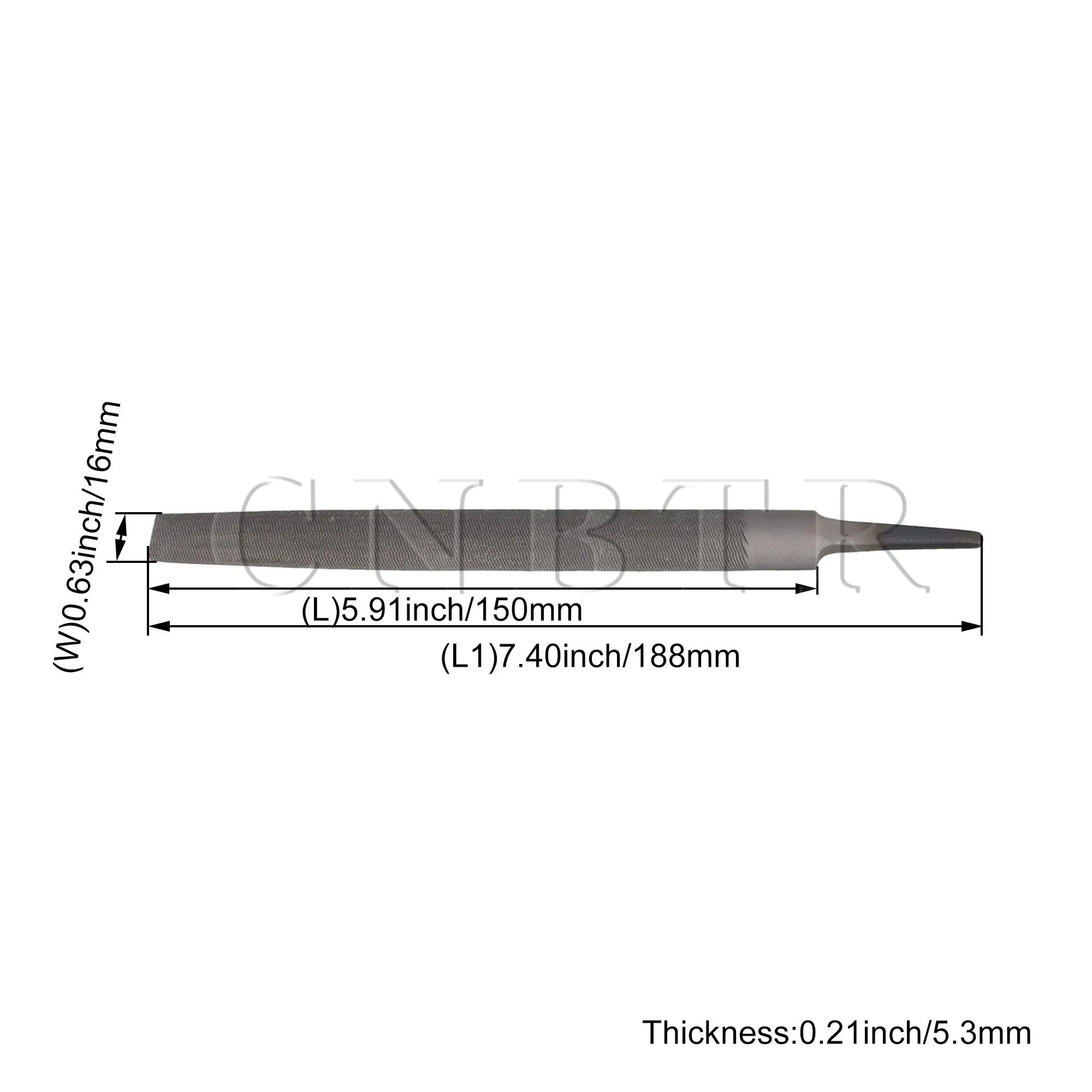 

CNBTR High Carbon Steel Medium Double Side Half Semicircle Sanding File 6 Inch