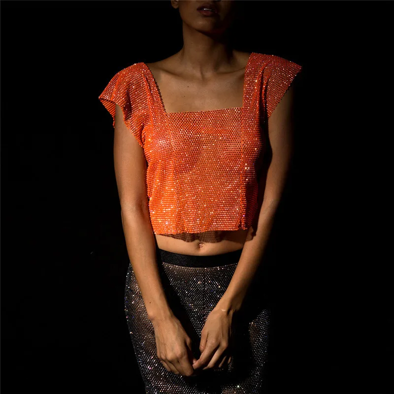 2019 блестящие женские вечерние майки стразы летние пляжные бюстье с кристаллами