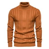 mens turtleneck sweater casual simple fashion knit basic base shirt mens pure color pullover long sleeved sweater