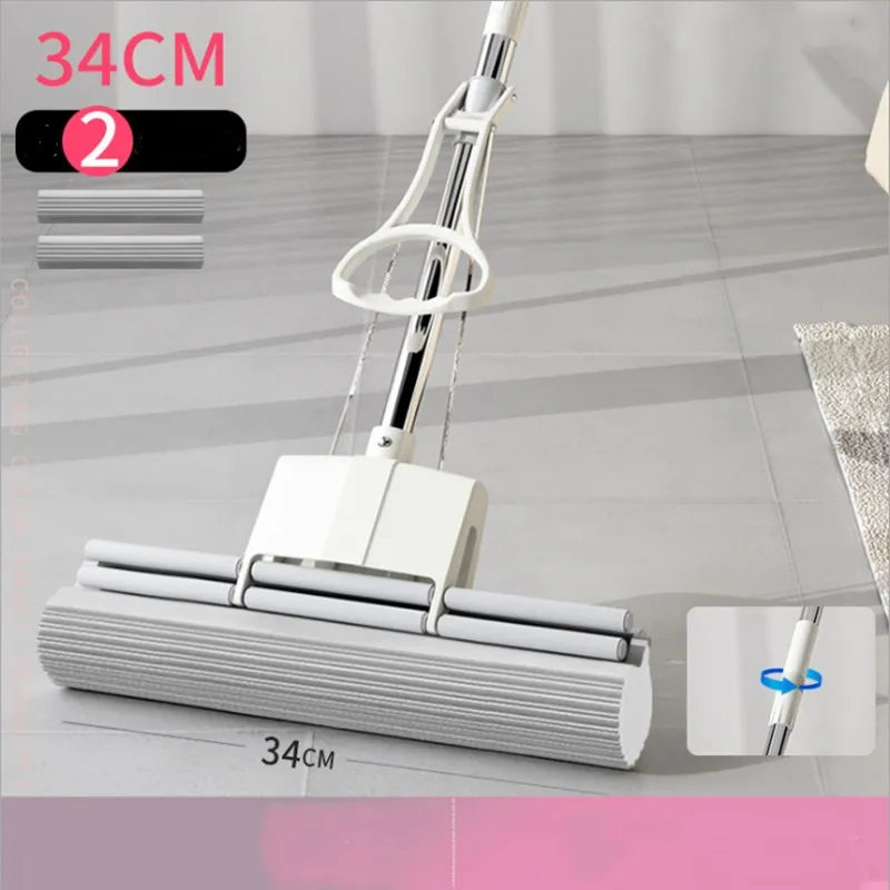 A2 Sponge Mop Head Household Hand-free Washing Absorbent Mop Oversized Roller Type Cotton Mop Ceramic Tiles Floor Cleaning - Цвет: A2