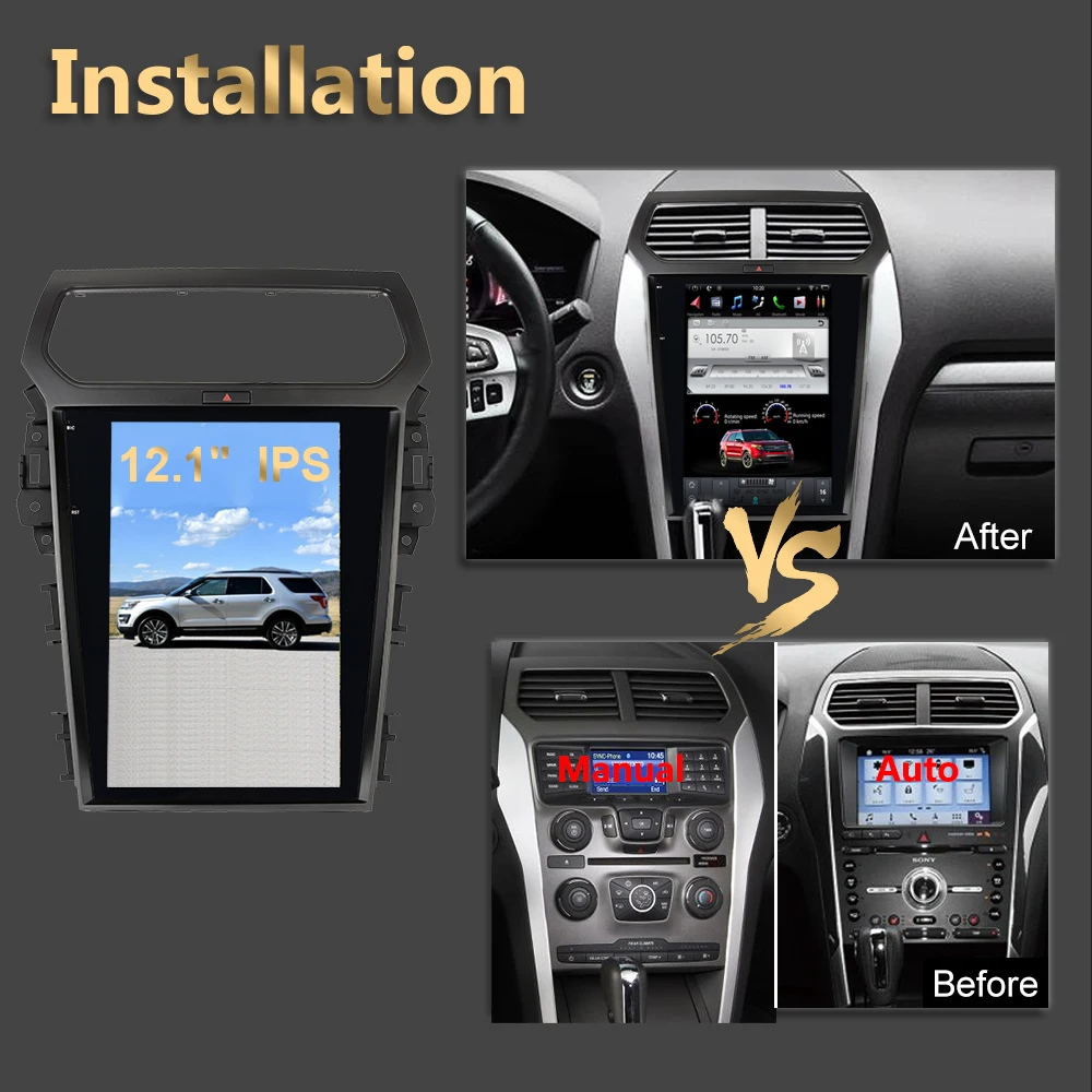Android 9.0 Tesla Vertical Screen Car Multimedia Player For Ford Explorer 2013-2022 GPS Navigation auto Stereo Radio | Автомобили и