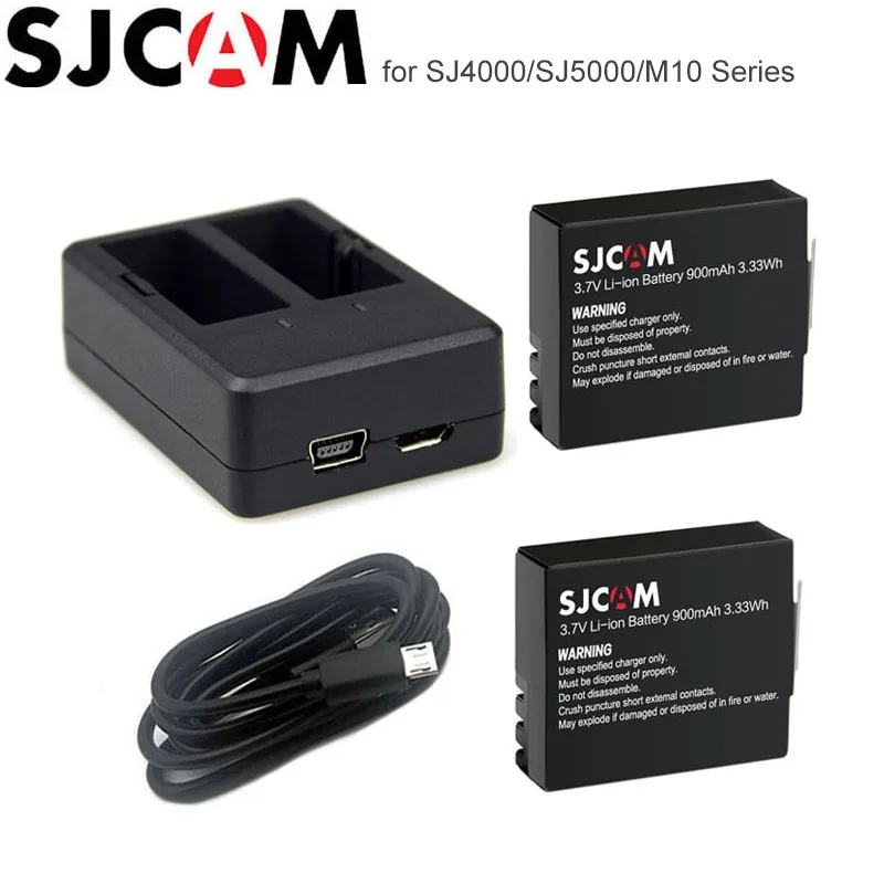 Аккумулятор SJCAM SJ4000 + двойное зарядное устройство 900 мАч перезаряжаемая литий