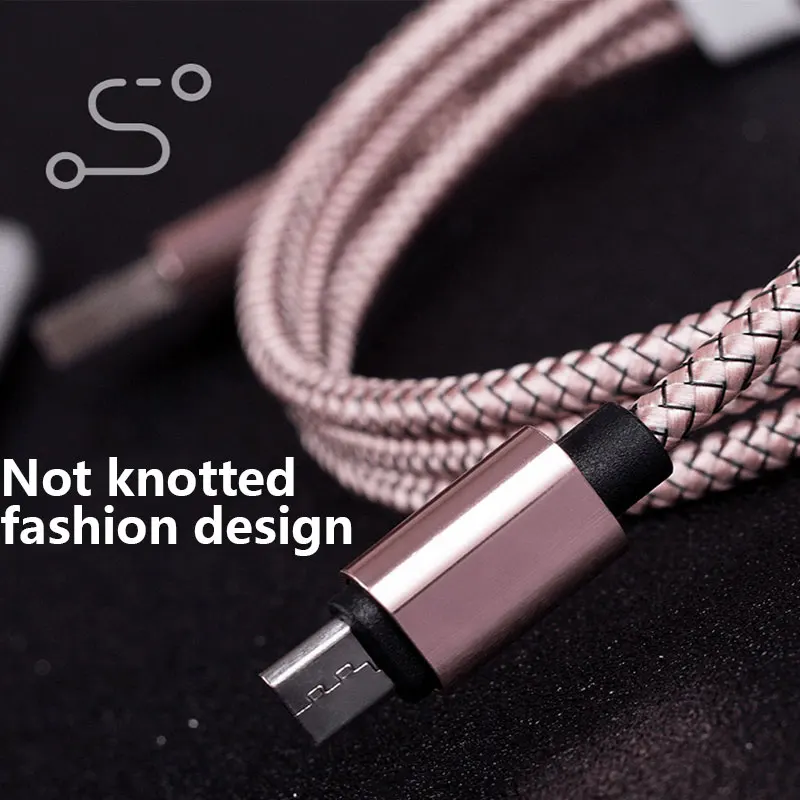 Кабель usb type-C 2.4A быстрое зарядное устройство 1 м с одной головкой плетеные кабели
