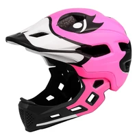 kids full face helmet pink detachable kids bike helmet set 3 8 years old boys girls safety protection children cycling helmets