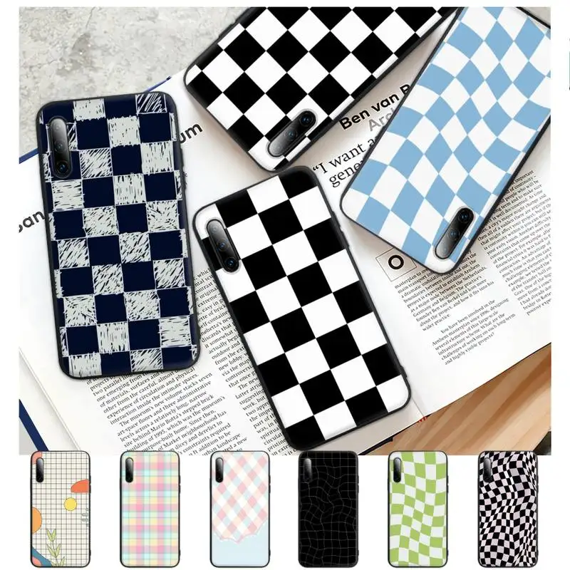 

Checkerboard Checkered Chess Board Bling Cute Phone Case For Xiaomi Mi 6 A2 8 10 Lite 9 Se 9t Pro A1 Note 10 Lite Silicone Cover