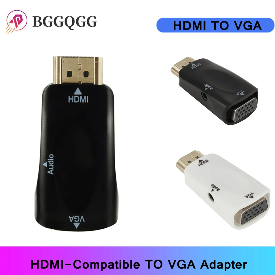Мужского и женского пола совместимому с HDMI к VGA адаптер HD 1080P Аудио кабель