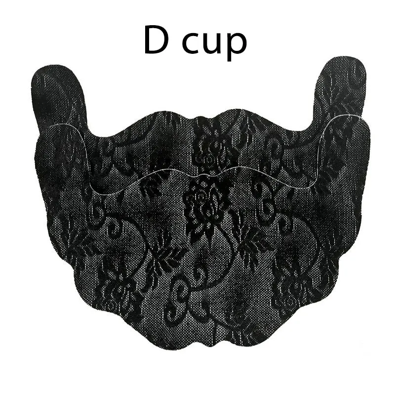 D black 1pair 1 пара, для женщин, u-образная клейкая, одноразовая, для груди, лепестки, приподнимаются, лента, кружево, покрытие для сосков, бюстгальтер, прокладка, невидимая, подушка для груди - Цвет: D black 1pair