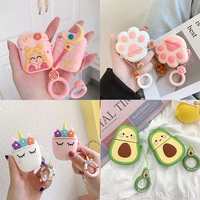 3d cute cartoon cat paw girls silicone earphone case for apple airpods 21 bluetooth headset box for airpods charger box cover