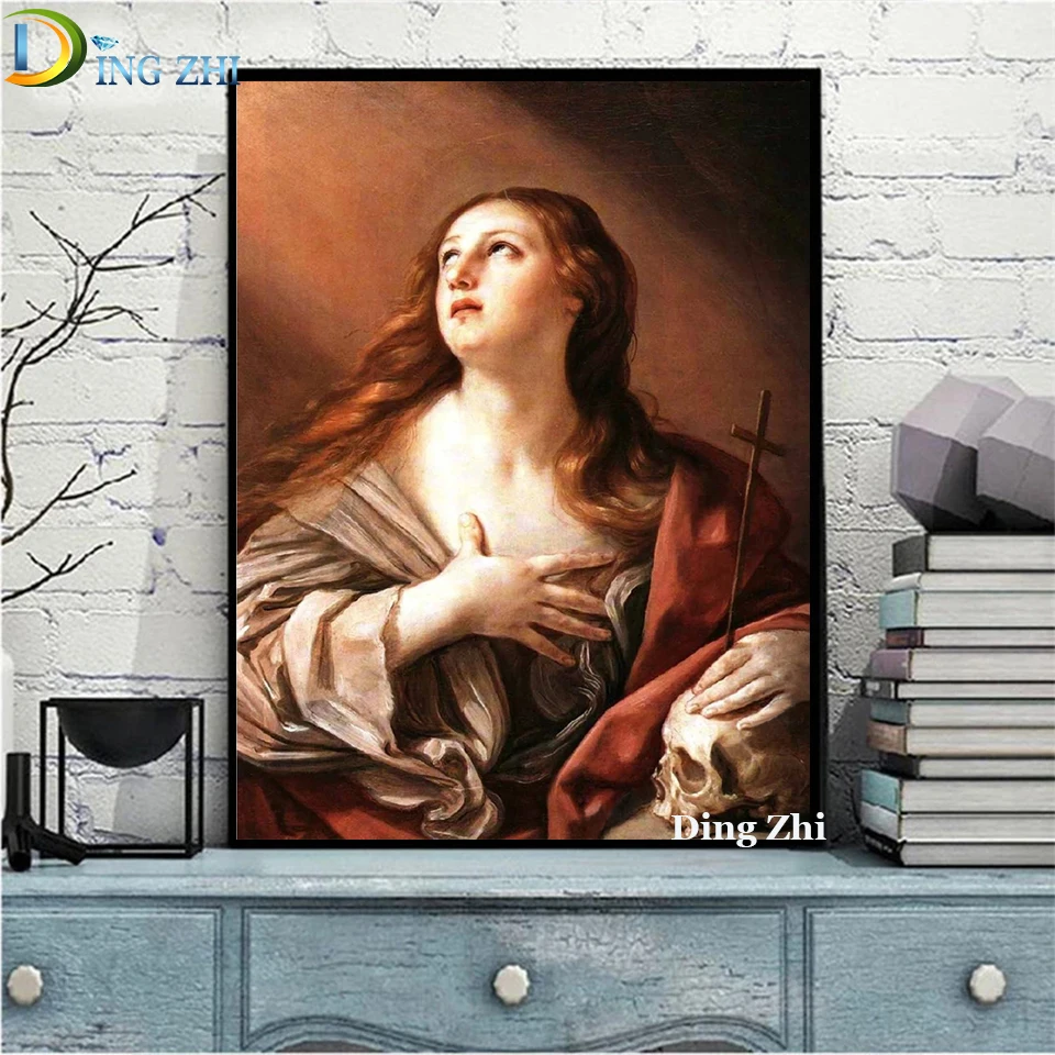 

5D алмазная живопись «сделай сам», вышивка крестиком, религиозная фигурка, полная квадратная Круглая Мозаика, украшение стразы, постер