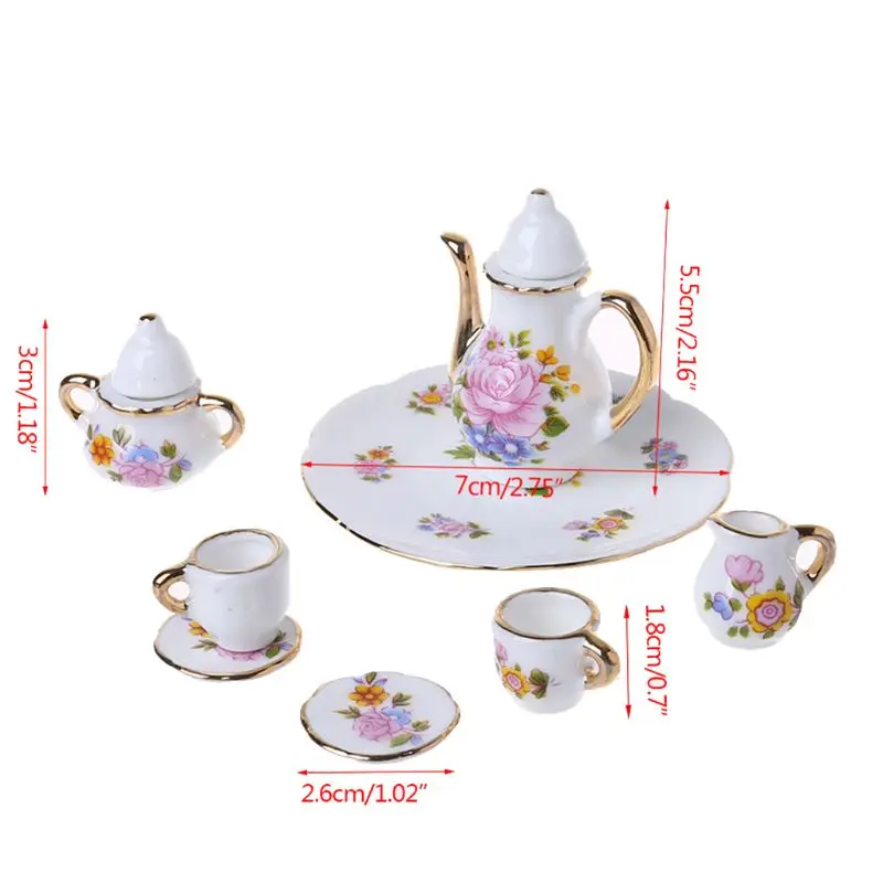 Kids Baby Room Game Mini Ceramic Tea Set Model Simulation Doll House Decorative Accessories | Игрушки и хобби