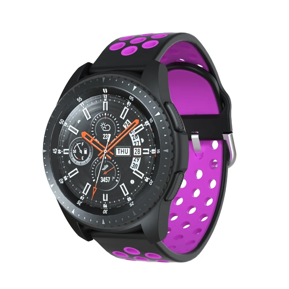 Для samsung Galaxy Watch 46 мм силиконовый ремешок для часов Ремешок для gear S3 Frontier/классические умные часы браслет для huawei GT/GT2