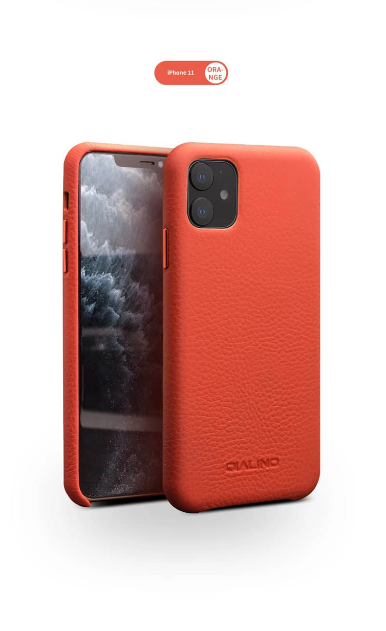 QIALINO, деловой чехол из натуральной кожи для iPhone 11 Pro Max, модная Роскошная ультратонкая Задняя сумка для iPhone 11 Pro