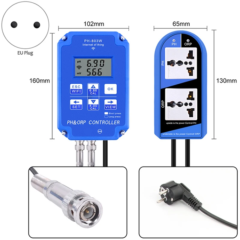 Цифровой анализатор ОВП для аквакультуры с Wi-Fi-контроллером кислотовой и