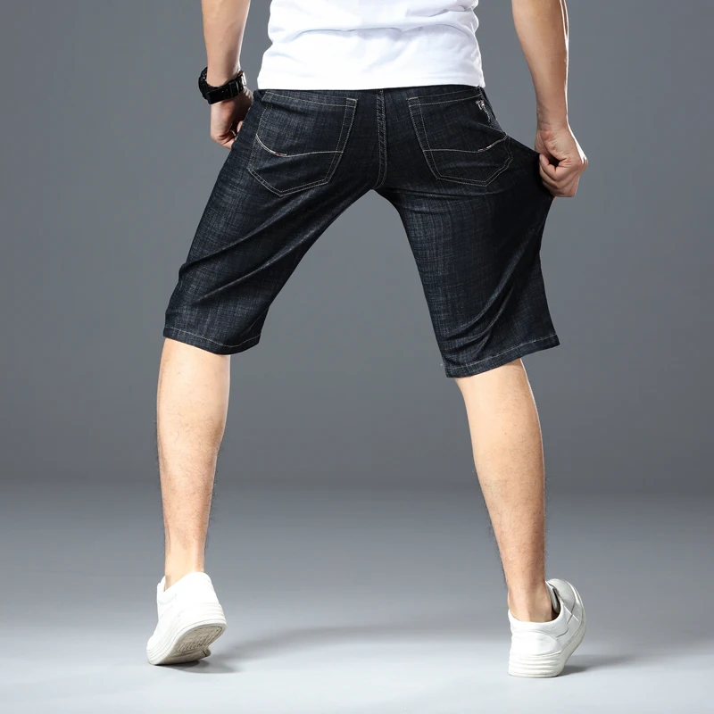 

Large Size Men's Denim Shorts Summer New Straight Slim Stretch Classic Solid Color Casual Travel Wear Men's Shorts Jeans Pants