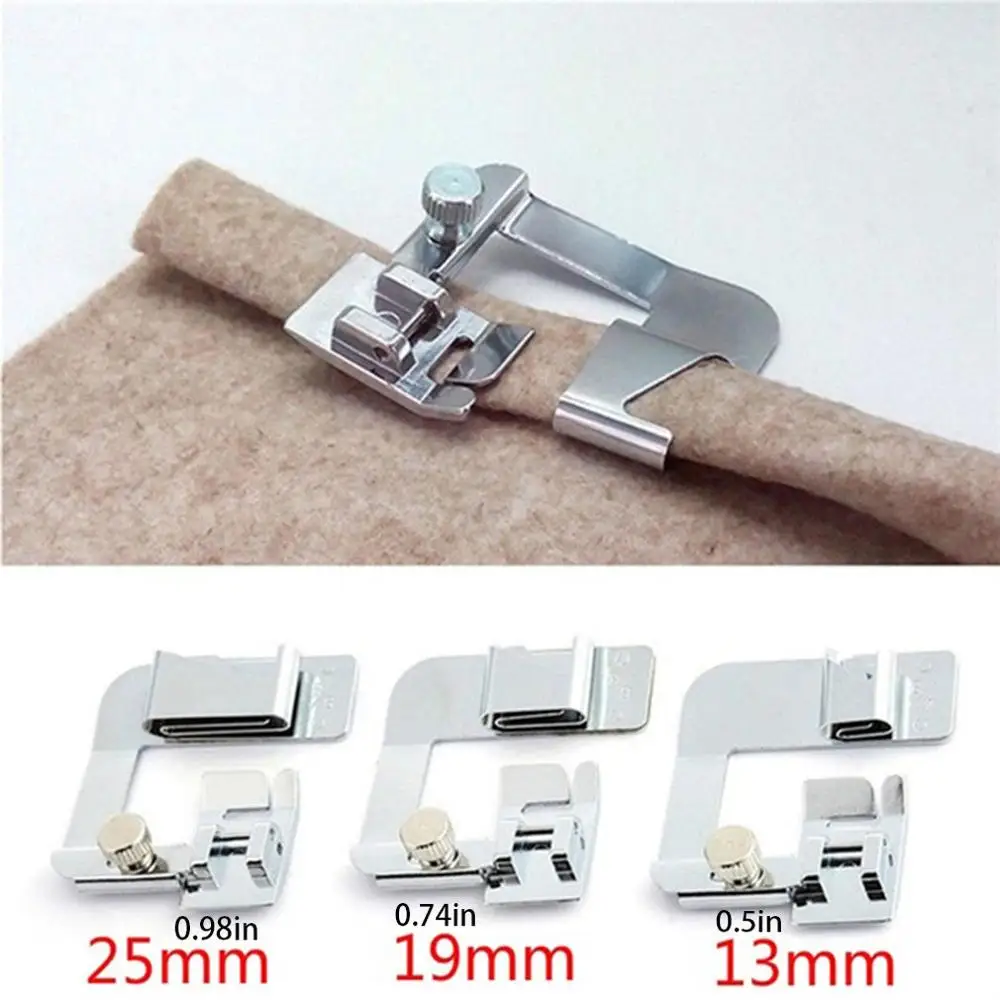 

Domestic Sewing Machine Laminated Presser Foot Hem Feet Set 13MM+19MM+25MM for Brother Singer Sewing Accessories