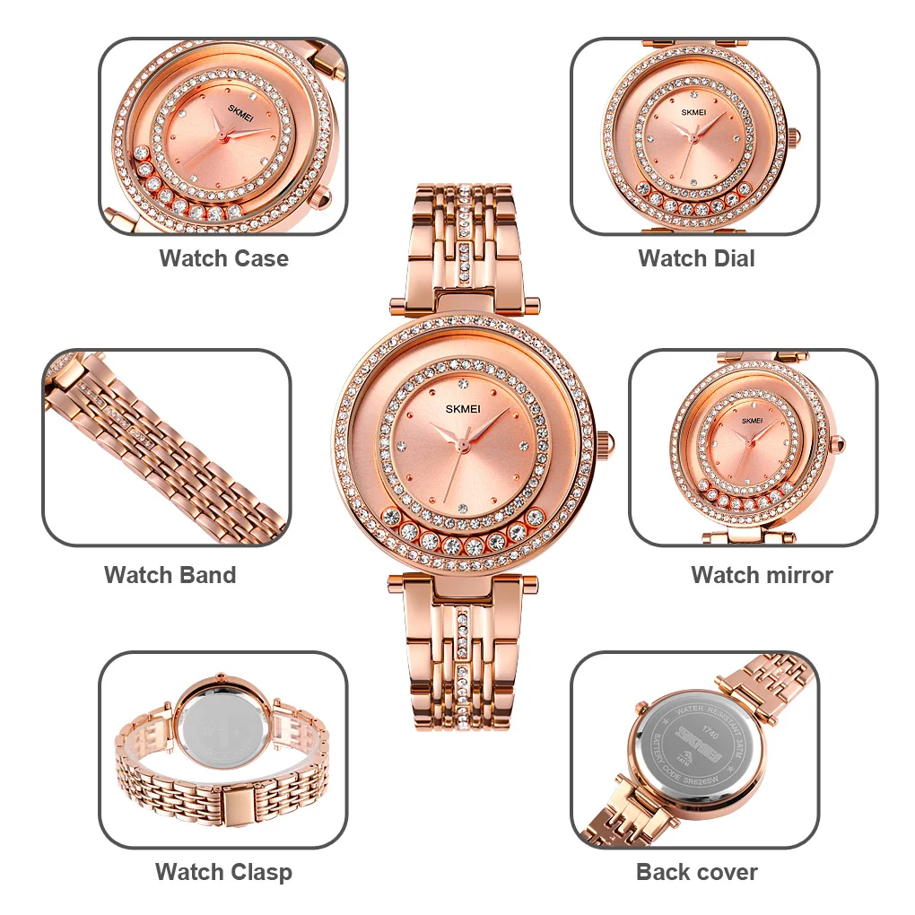 

2020 SKMEI Brand Women Watches Quartz Luxury Lady Casual Watch Gold Clock Waterproof Elegant Business Fashion Female Wirstwatch
