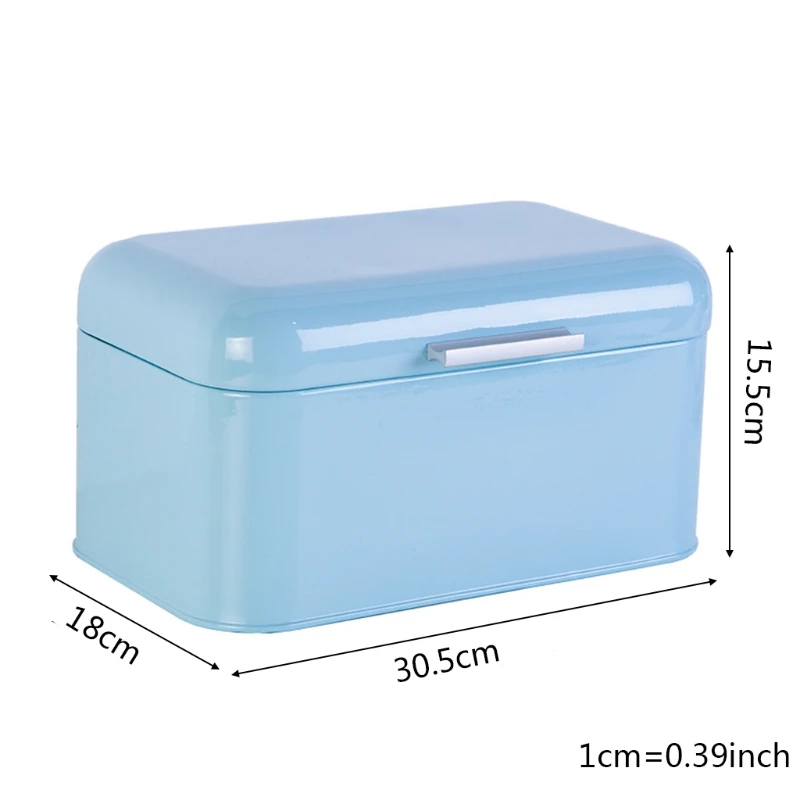 

Solid Color Retro Metal Bread Bin Box Kitchen Storage Container for Snacks Food R9JC
