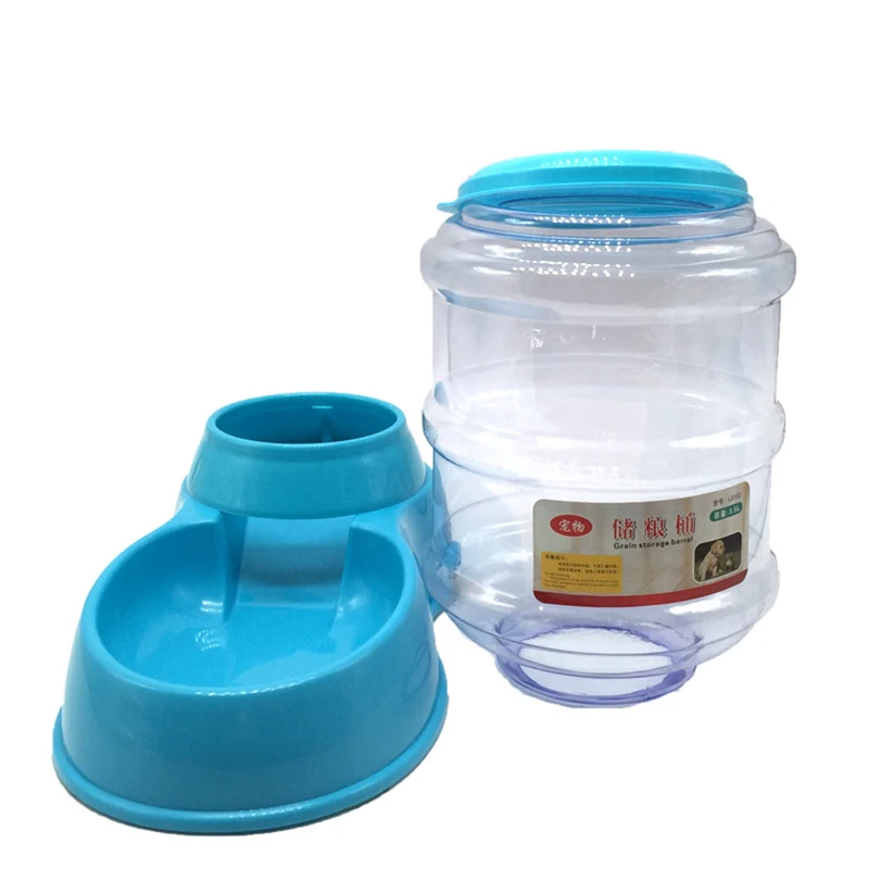 

3.5L Pet Automatic Drinking Fountain Jug Vertical Grain/Water Storage Appliance Automatic Feeder Cat Dog Food Basin Water Bowl