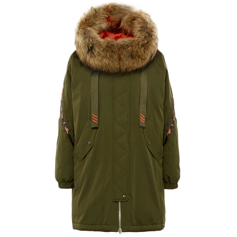 Женский пуховик средней длины BOSIDENG зимняя утепленная парка свободная