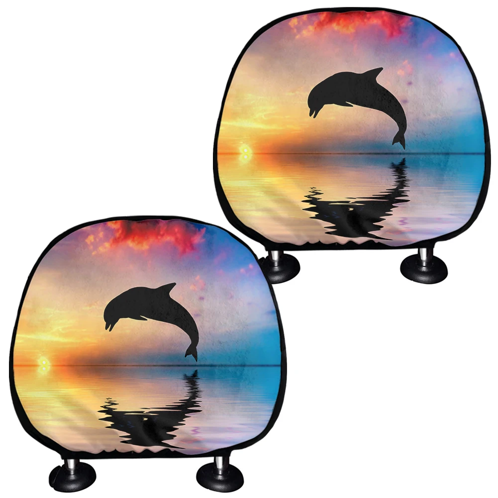 

Breathable Car Seat Headrest Cover Protect Rest Cushion Covers Universal Whale Shark Prints Car Accessories Car Neck Seat Cover