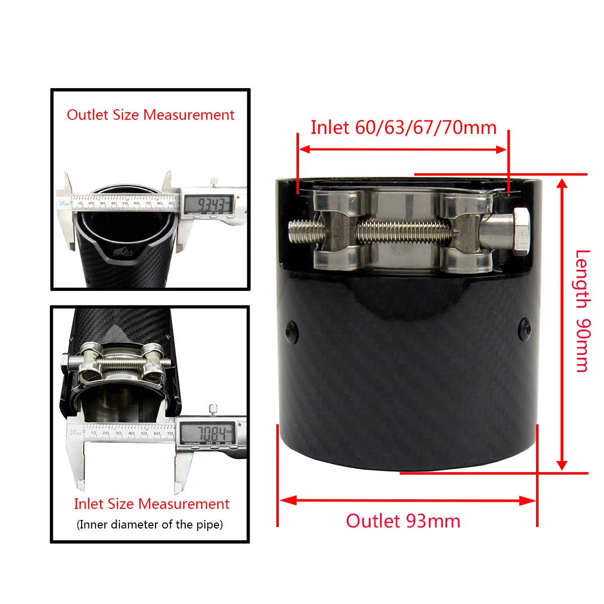 

1 Piece M LOGO glossy stainless steel Carbon Fiber Exhaut tip for BMW M2 M3 M4 M135i M235i M140i M240i M335i M340i