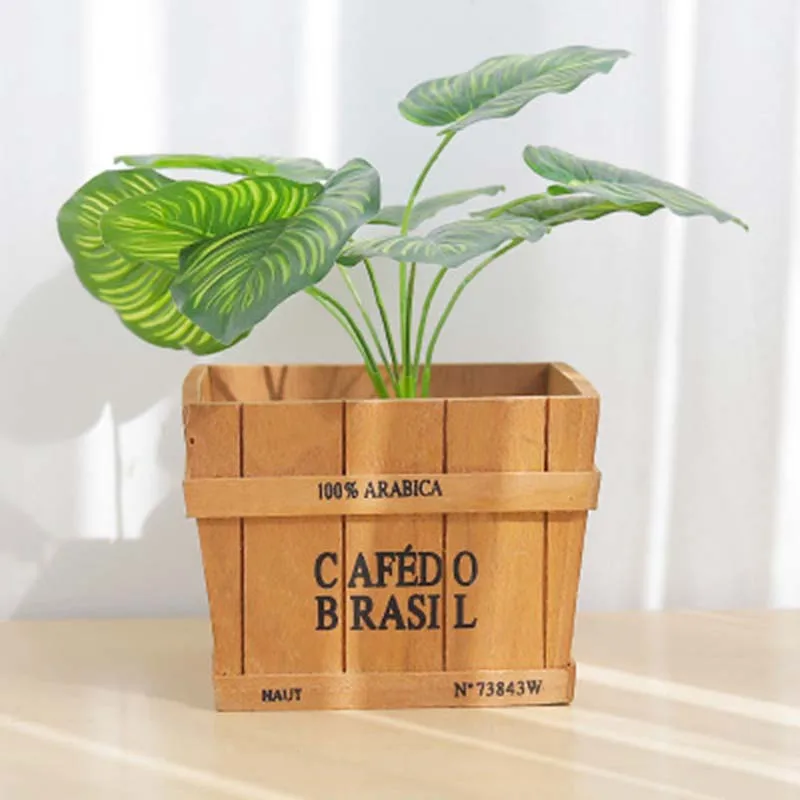 Деревянная корзина для хранения суккулентов растений 1 шт.|Корзины хранения| |