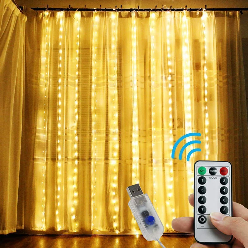 3x1/3x3 м USB светодиодный сосулька гирлянды рождественские сказочные огни 8 режимов Светодиодный оконный занавес огни для DIY гирлянда садовое украшение