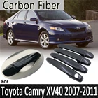 Черное углеродное волокно для Toyota Camry Daihatsu Altis XV40 2007 2008 2009 2010 2011 наклейка на крышку автомобильной дверной ручки автомобильные аксессуары