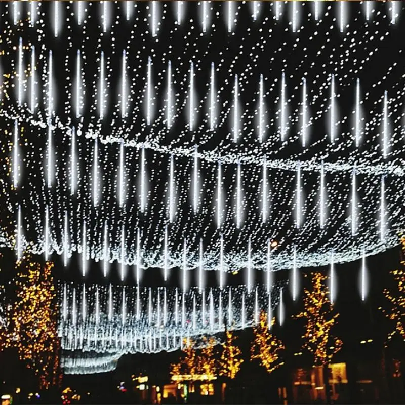 

Solar LED Meteor Shower Rain Lights Holiday String Lights Waterproof Garden Light 8 Tubes 144 Leds Christmas Wedding Decoration