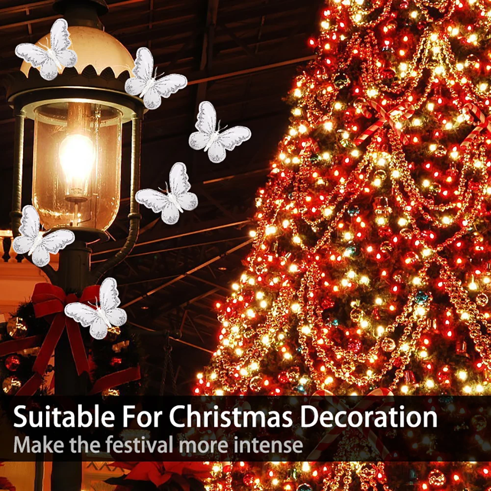 24 шт. 3D блестки украшения в виде бабочек галстук сделай сам рождественская елка