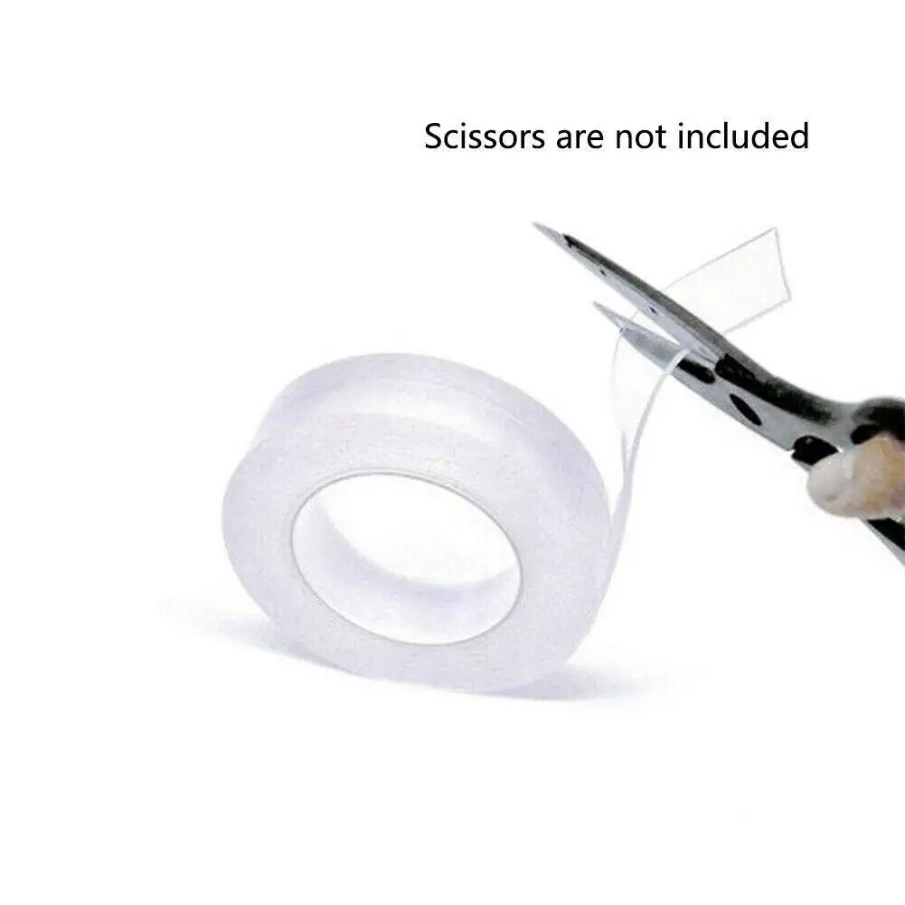 1/3/5 м многоразовый двойной клейкая поверхность с двух сторон Nano Не оставляющий