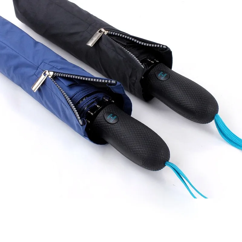 Fully Automatic Folding Umbrella Business Gentleman An Open Men's Short Handle Solid Color 10 Bone | Дом и сад