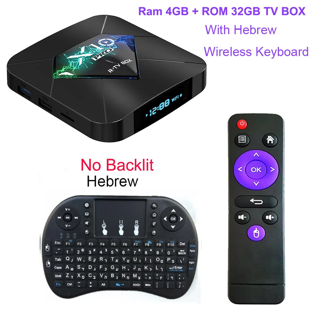 32G With He keyboard X10 Pro Android 9,0 Smart tv BOX S905X2 DDR 4 GB 32GB 64GB 2,4G 5GHz Wifi Поддержка USB3.0 BT4.0 4K 3D Netflix Android ТВ-плеер - Цвет: 32G With He keyboard