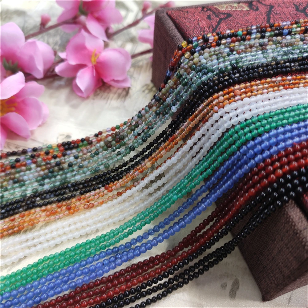

Wholesale Natural Stone Beads 2/3/4/6mm AAA Smooth Round Small New DIY Beads For Jewelry Making Bracelet Necklace