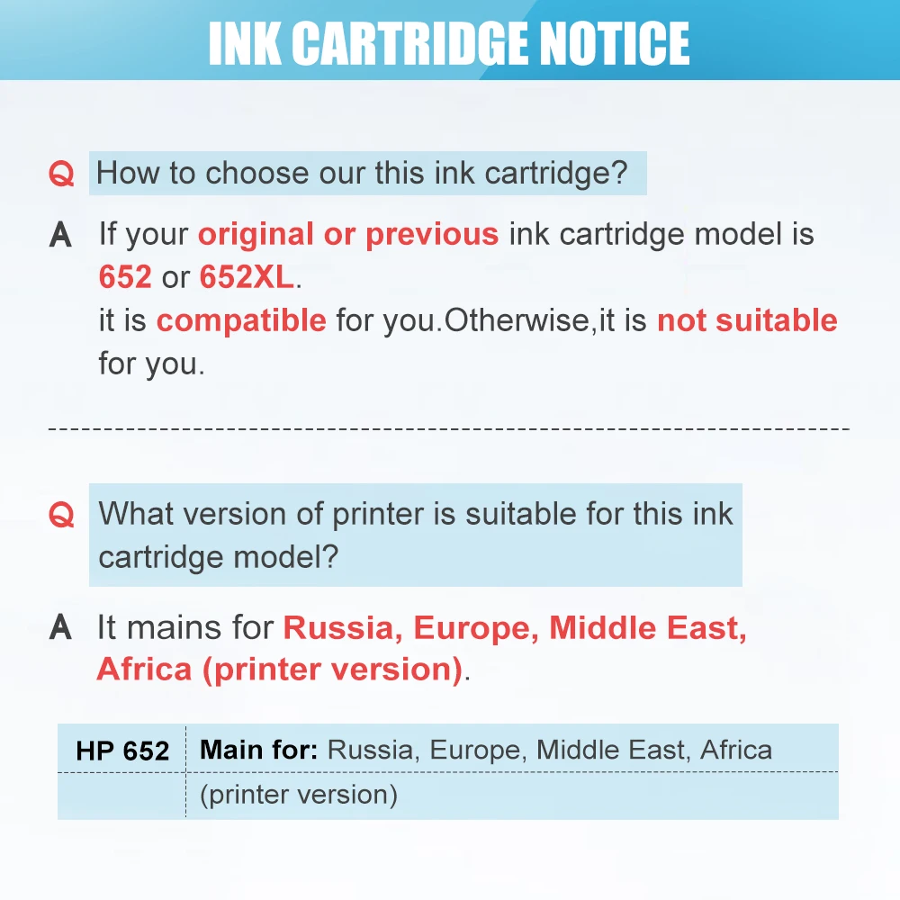 QSYRAINBOW совместимый чернильный картридж для HP 652 Deskjet 1115 2135 2136 2138 3635 3636 4536 принтера