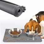 Водонепроницаемый силиконовый коврик для питомцев, подстилка-салфетка для кормления собак, щенков, котят, прочный напольный большой моющийся