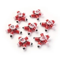 10pcs handmade lampwork beads red cartoon father christmas snowman beads for jewelry making diy bracelet necklace accessories