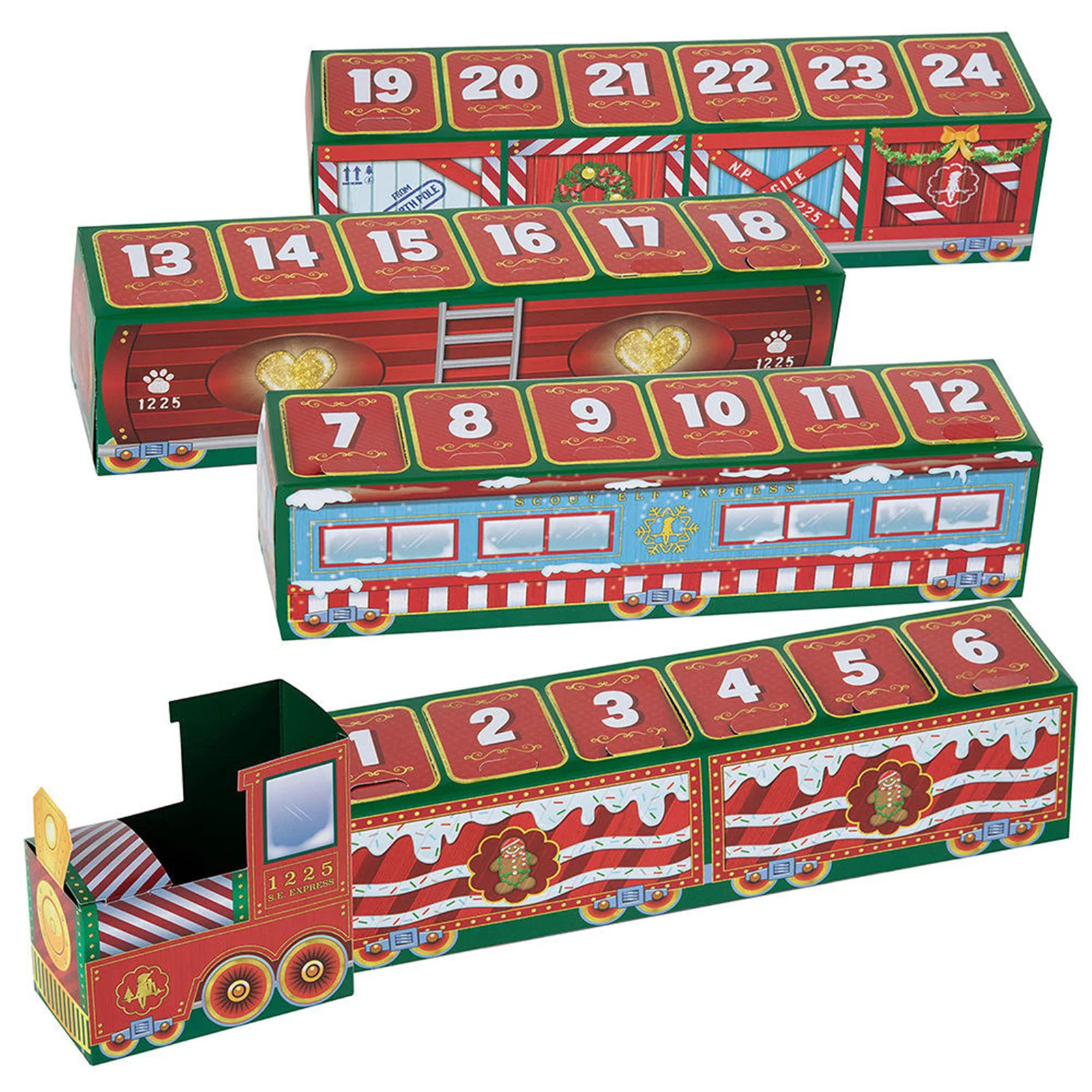 

Christmas Advent Calendar Train With 24 Toys Gift For Home Decor New Year Funny Christmas Elf Train Toy For Kid Navidad Calendar